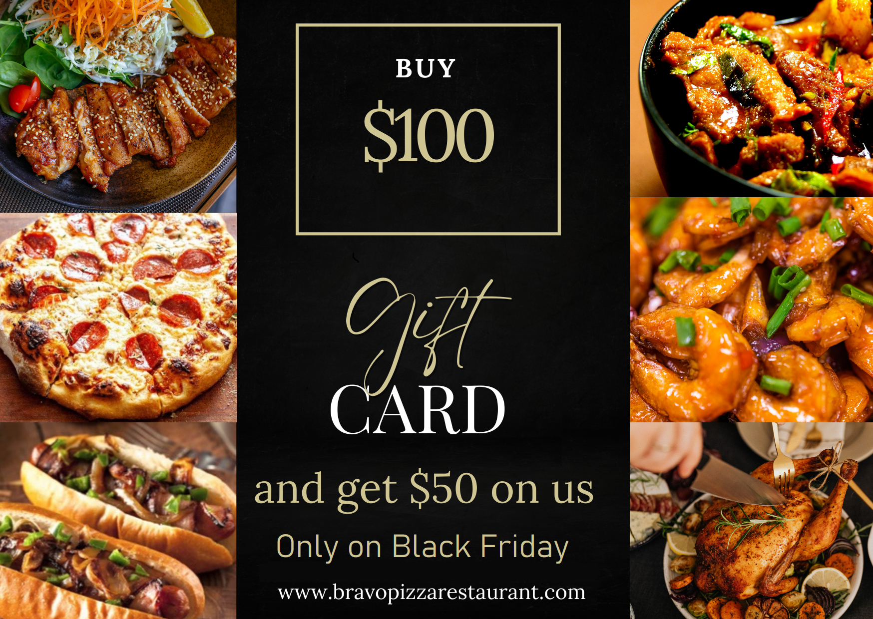 Black Gold Simple Collage Food Gift Certificate (2)